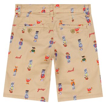 Boys Beige Teddy Bear Shorts