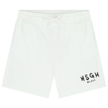 White Logo Shorts