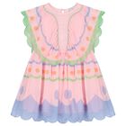 Girls Pink Chiffon Dress, 1, hi-res