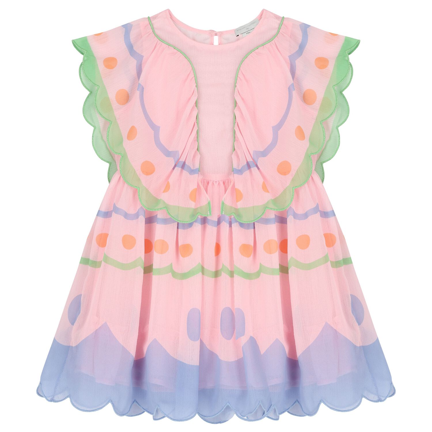 Girls Pink Chiffon Dress, 1, hi-res
