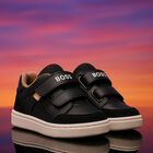 Boys Black Logo Trainers, 1, hi-res