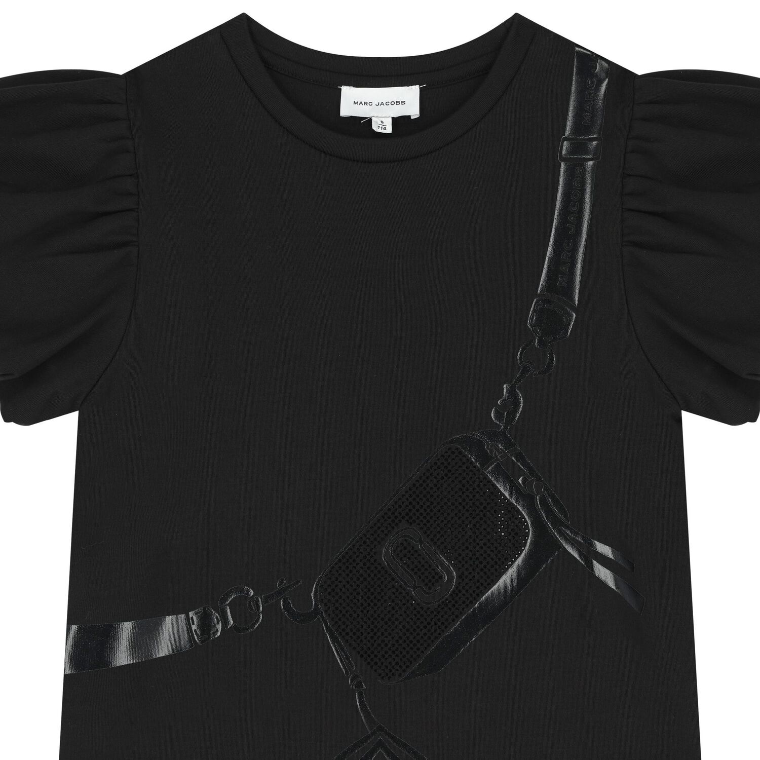 Girls Black Bag Logo Dress, 1, hi-res