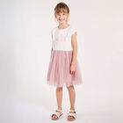 Girls Ivory & Pink Tulle Dress, 1, hi-res