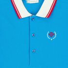 Boys Blue Logo Polo Shirt, 1, hi-res