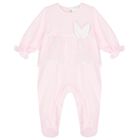 Baby Girls Pink Butterfly Babygrow, 1, hi-res