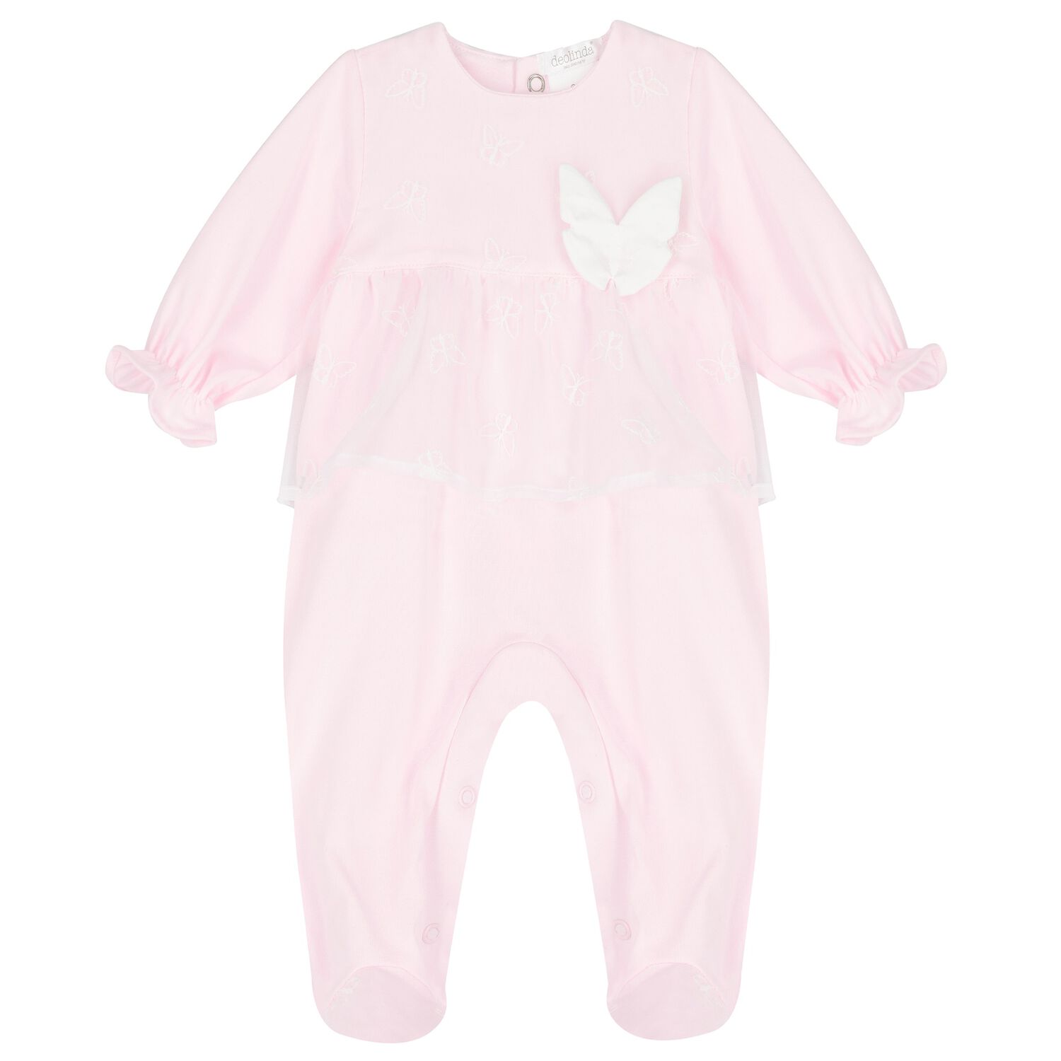 Baby Girls Pink Butterfly Babygrow, 1, hi-res