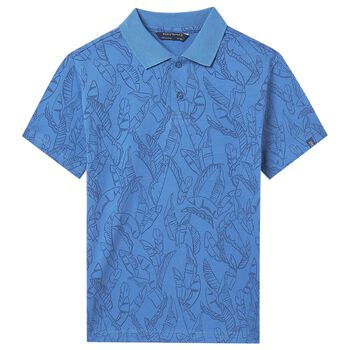 Boys Blue Leaves Polo Shirt