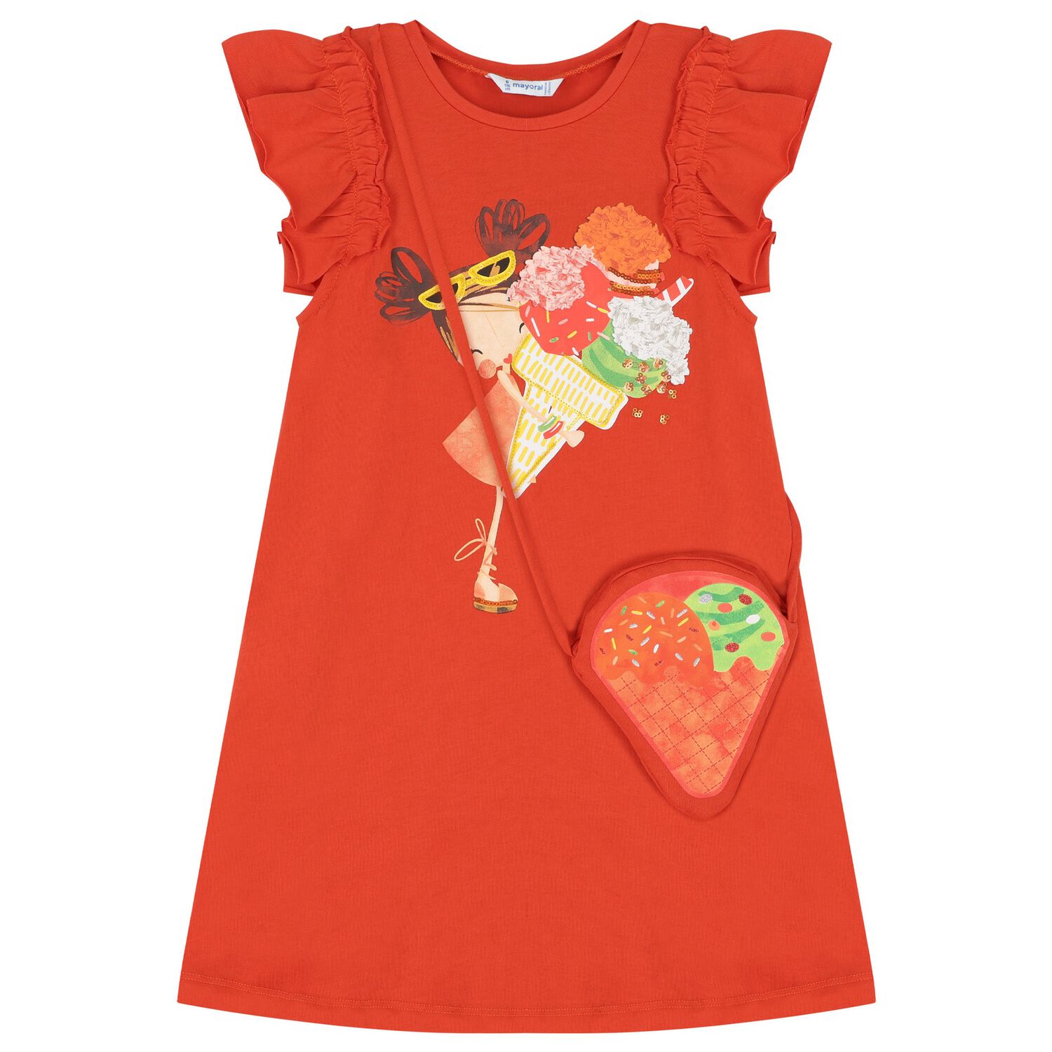 Girls Orange Dress Set, 3, hi-res image number null