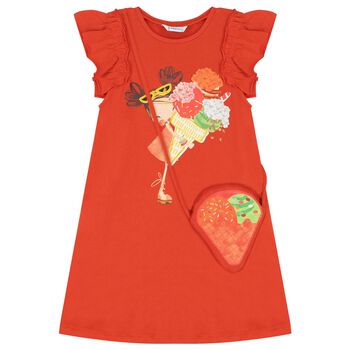 Girls Orange Dress Set