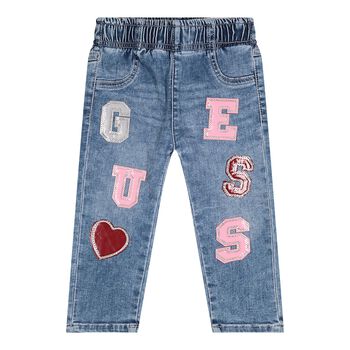Baby Girls Blue Logo Denim Jeans