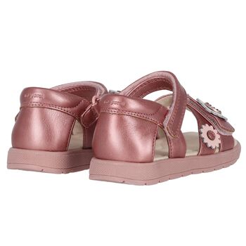 Younger Girls Pink Flower Sandals