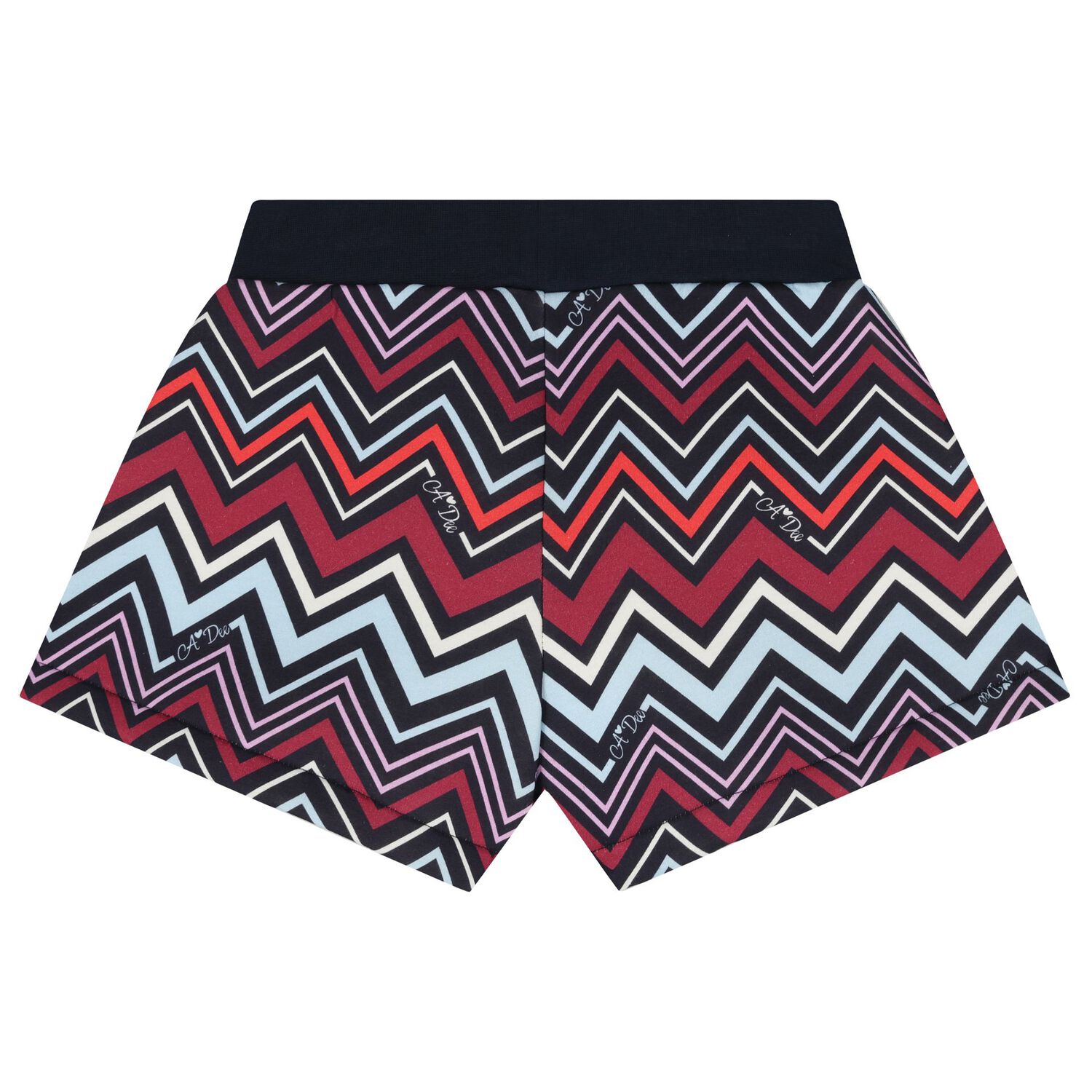 Girls Multi-Coloured Zig Zag Shorts Set, 1, hi-res