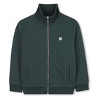 Boys Green Logo Zip Up Top, 1, hi-res