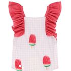 Girls Red & Pink Watermelon Swimsuit, 3, hi-res