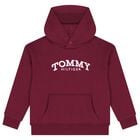Boys Red Logo Hooded Top, 3, hi-res