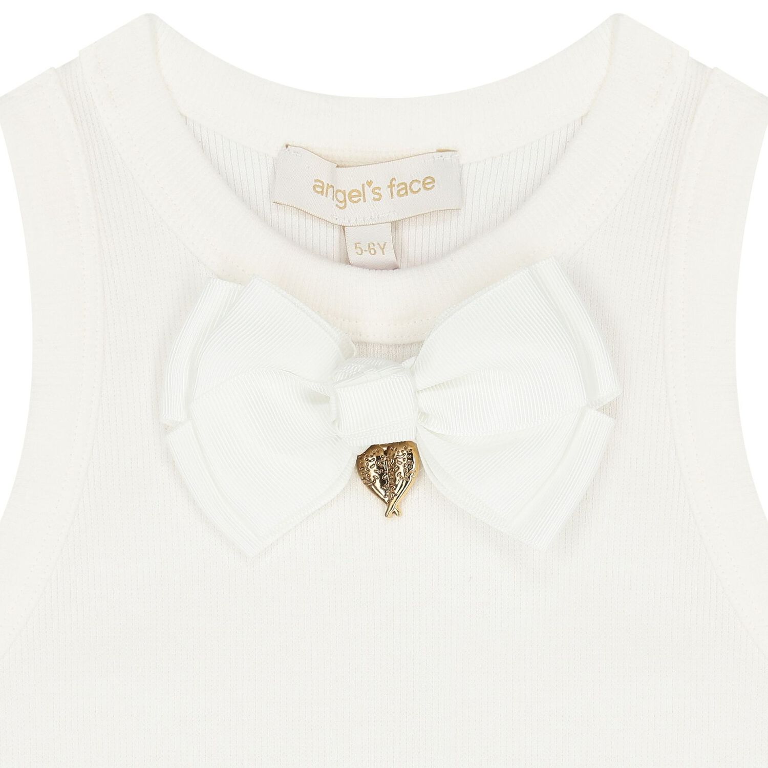 Girls White Bow Top, 1, hi-res