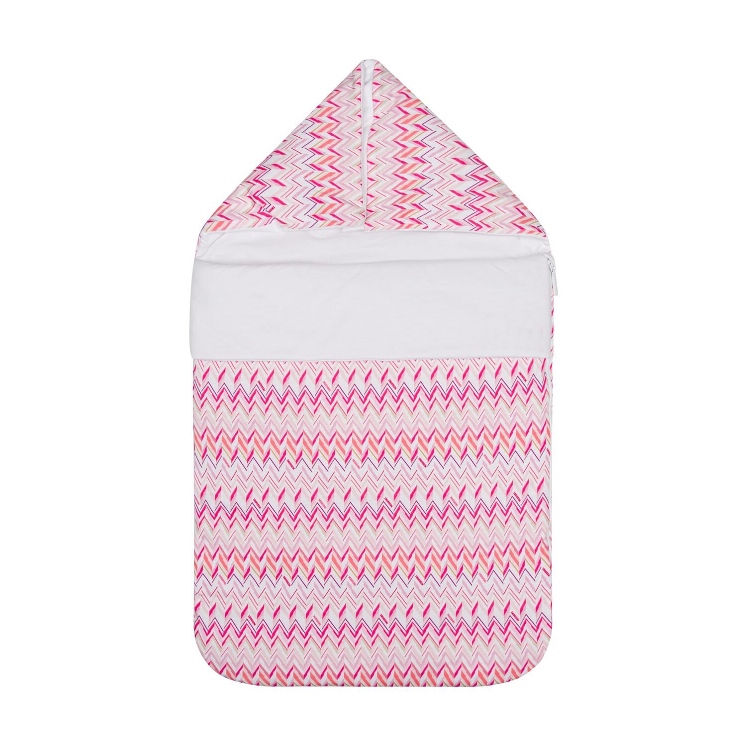 Baby Girls Pink & White Zig Zag Nest, 1, hi-res