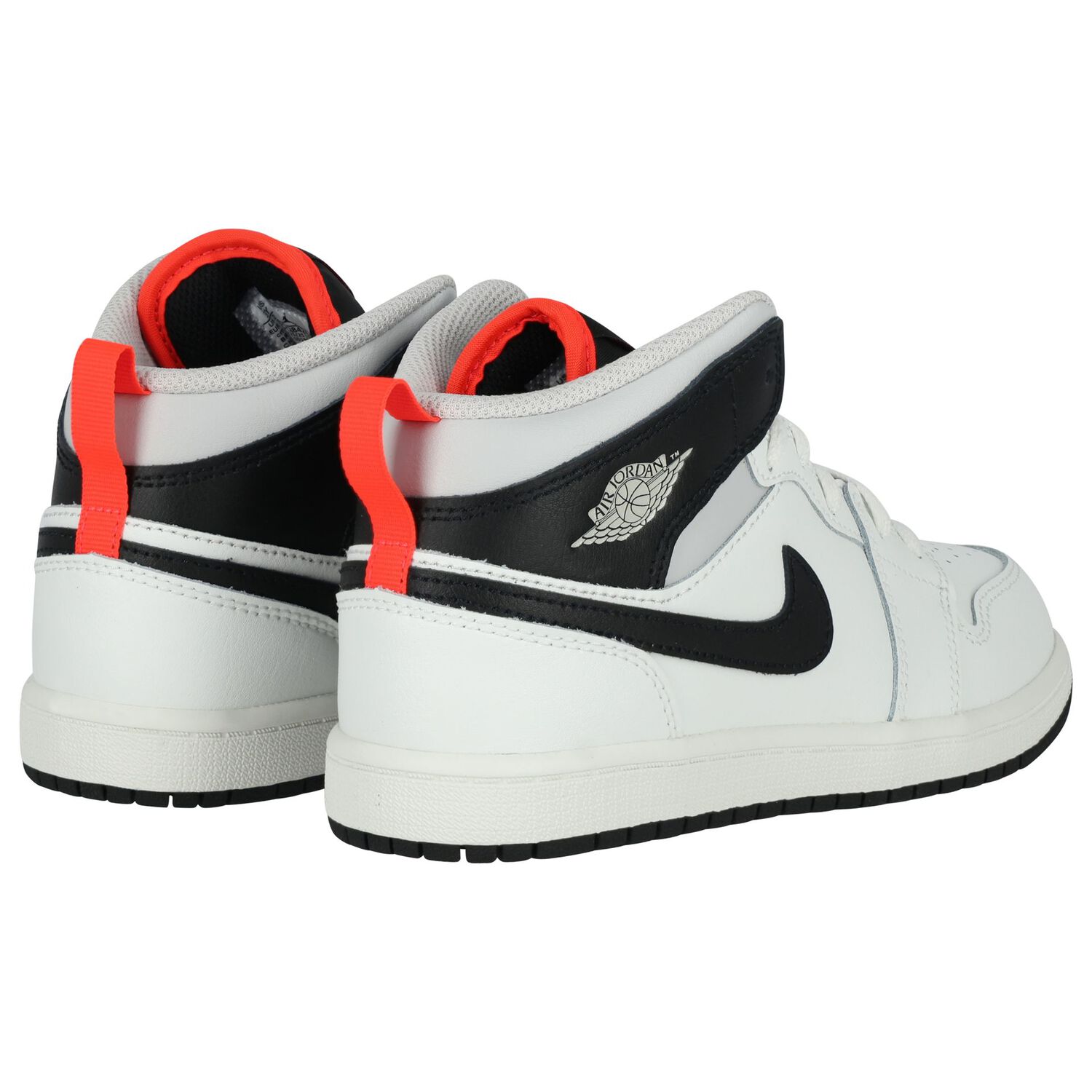 Black , Grey & White Air Jordan 1 Mid Trainers, 5, hi-res