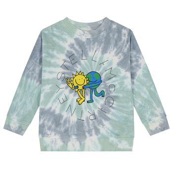 Boys Blue & Green Tie-Dye Sweatshirt