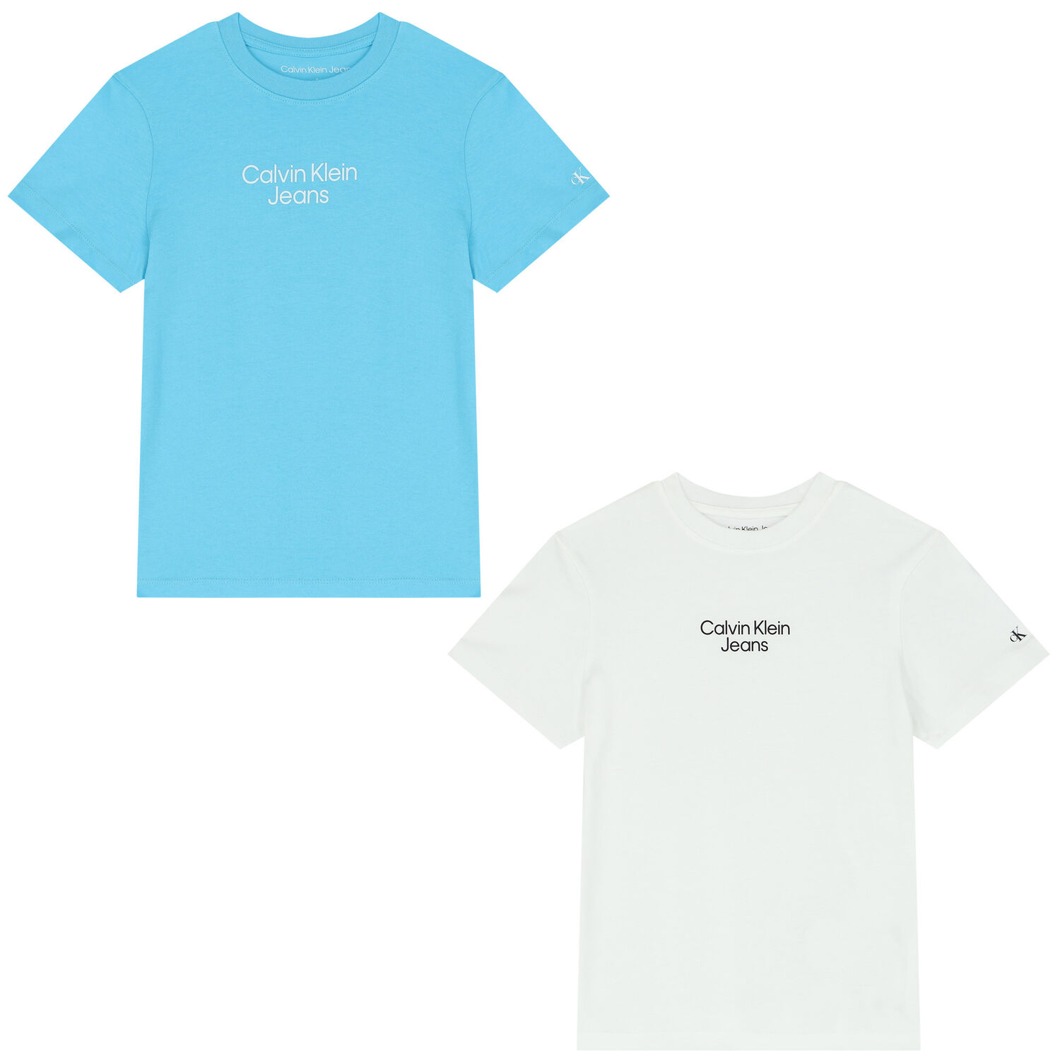 Boys White & Blue Logo T-Shirts ( 2-Pack ), 1, hi-res