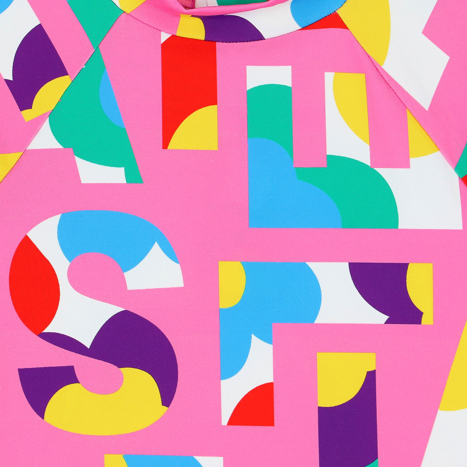 Girls Pink Logo Rash Vest, 1, hi-res