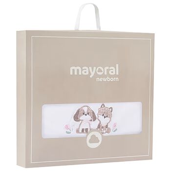 Baby Girls White & Pink Blanket