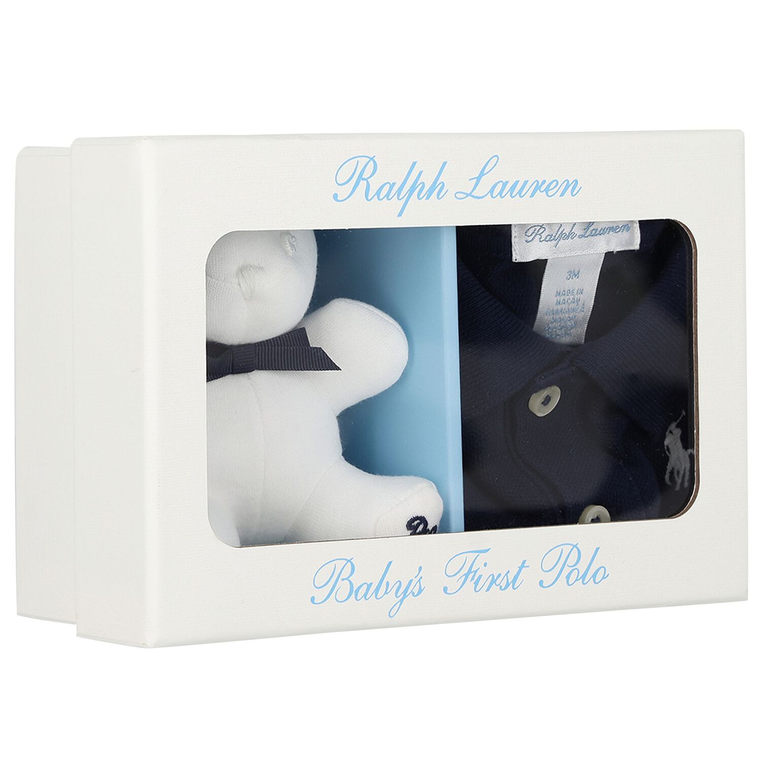 Baby Navy Logo Polo Shirt Gift Set, 1, hi-res