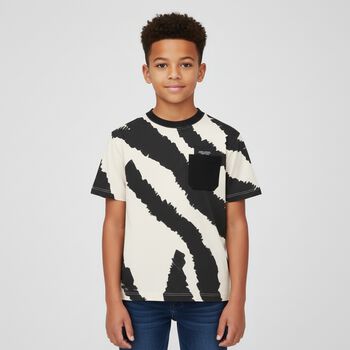 Boys Black & Ivory Zebra T-Shirt