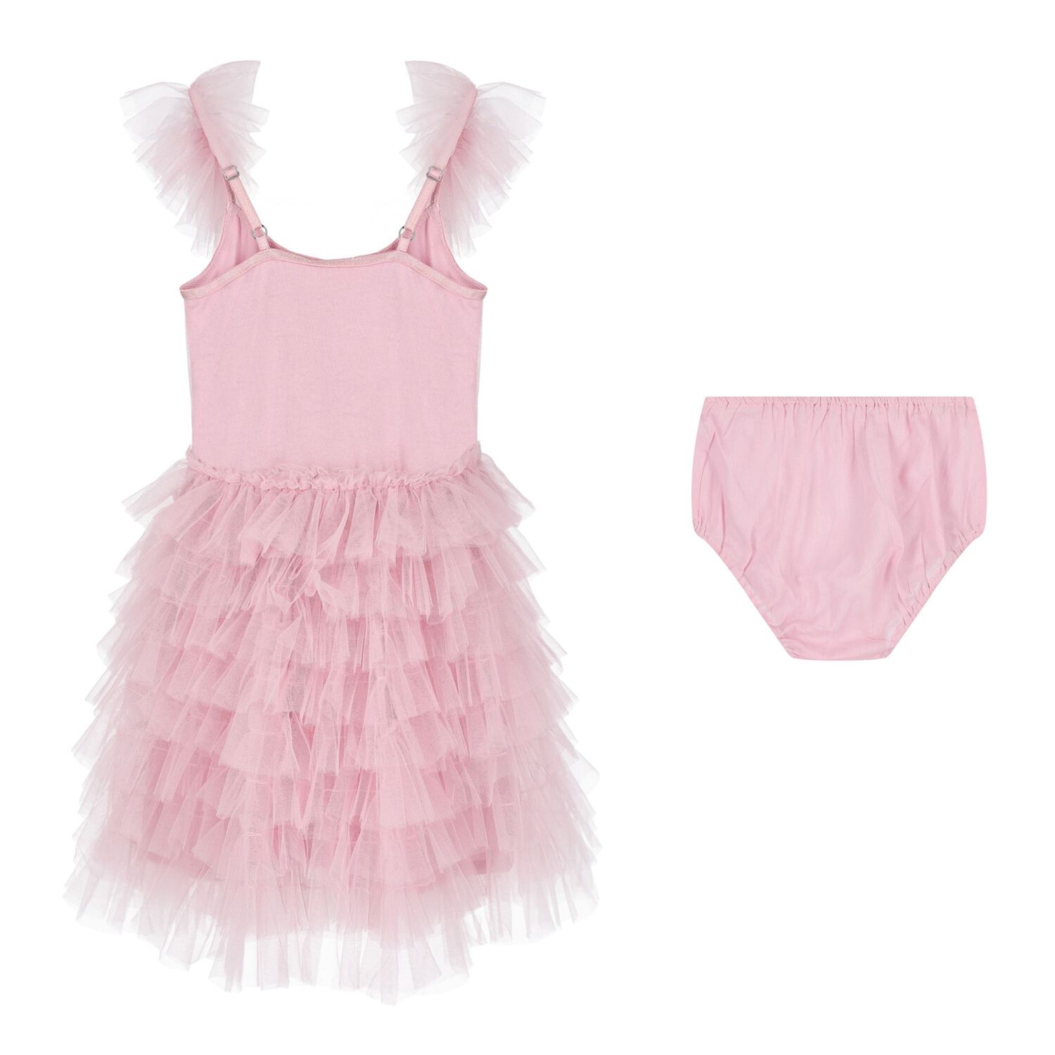 Baby Girls Pink Embellished Tulle Dress Set, 1, hi-res
