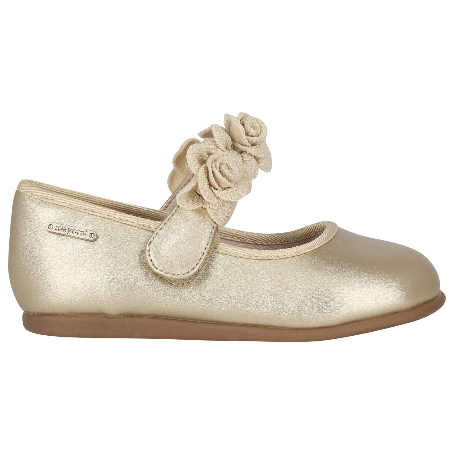 Younger Girls Gold Ballerina Shoes, 1, hi-res image number null
