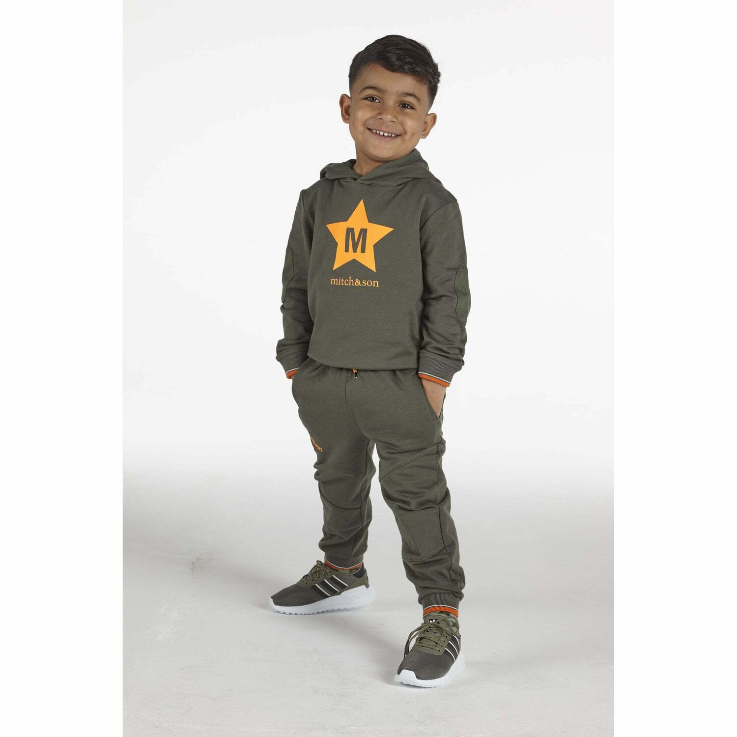 Boys Khaki Logo Tracksuit, 1, hi-res
