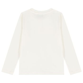 Girls Ivory Logo Long Sleeve Top
