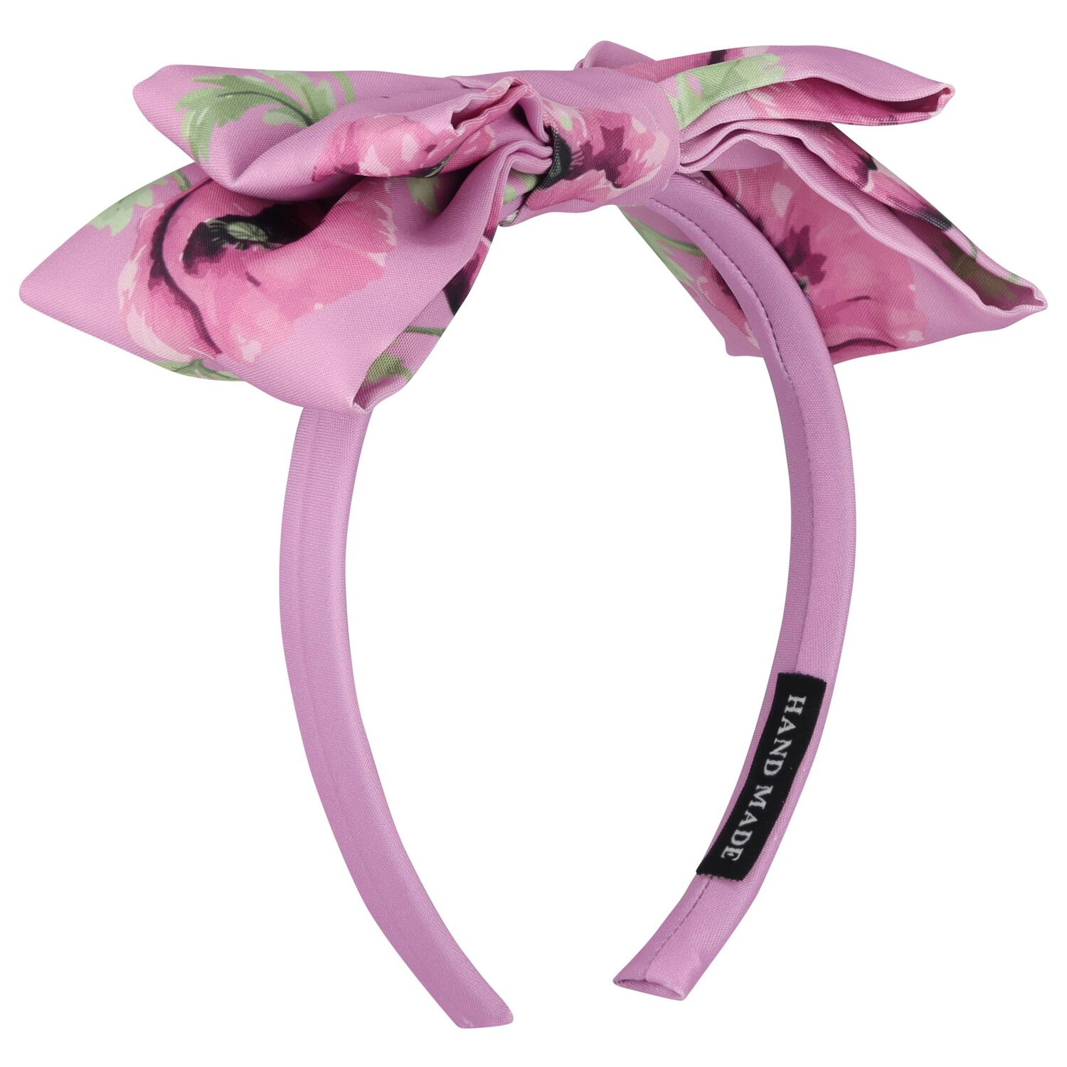 Girls Pink Floral Bow Headband, 1, hi-res image number null