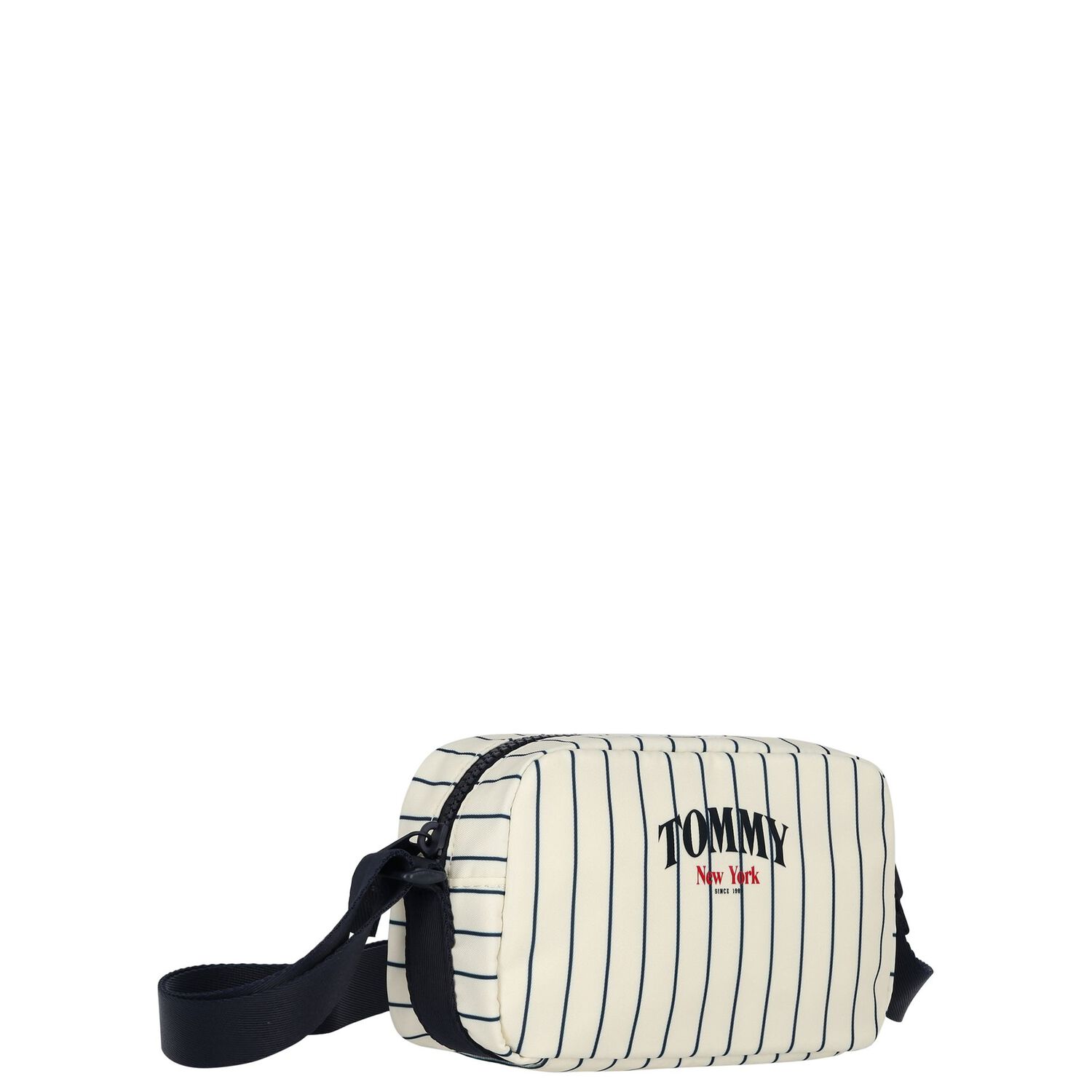 Girls Beige & Navy Blue Striped Handbag, 1, hi-res