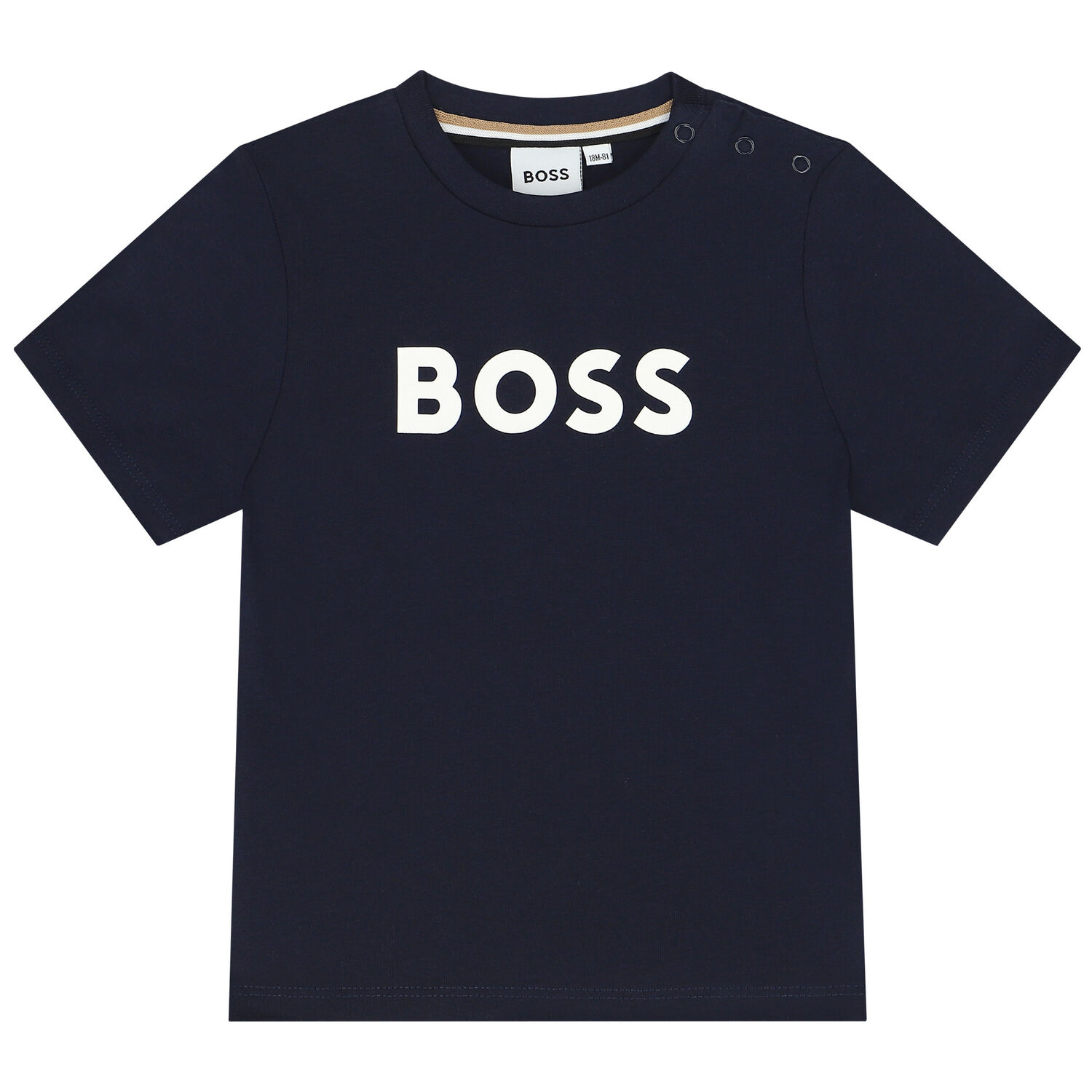 Younger Boys Navy Blue Logo T-Shirt, 2, hi-res