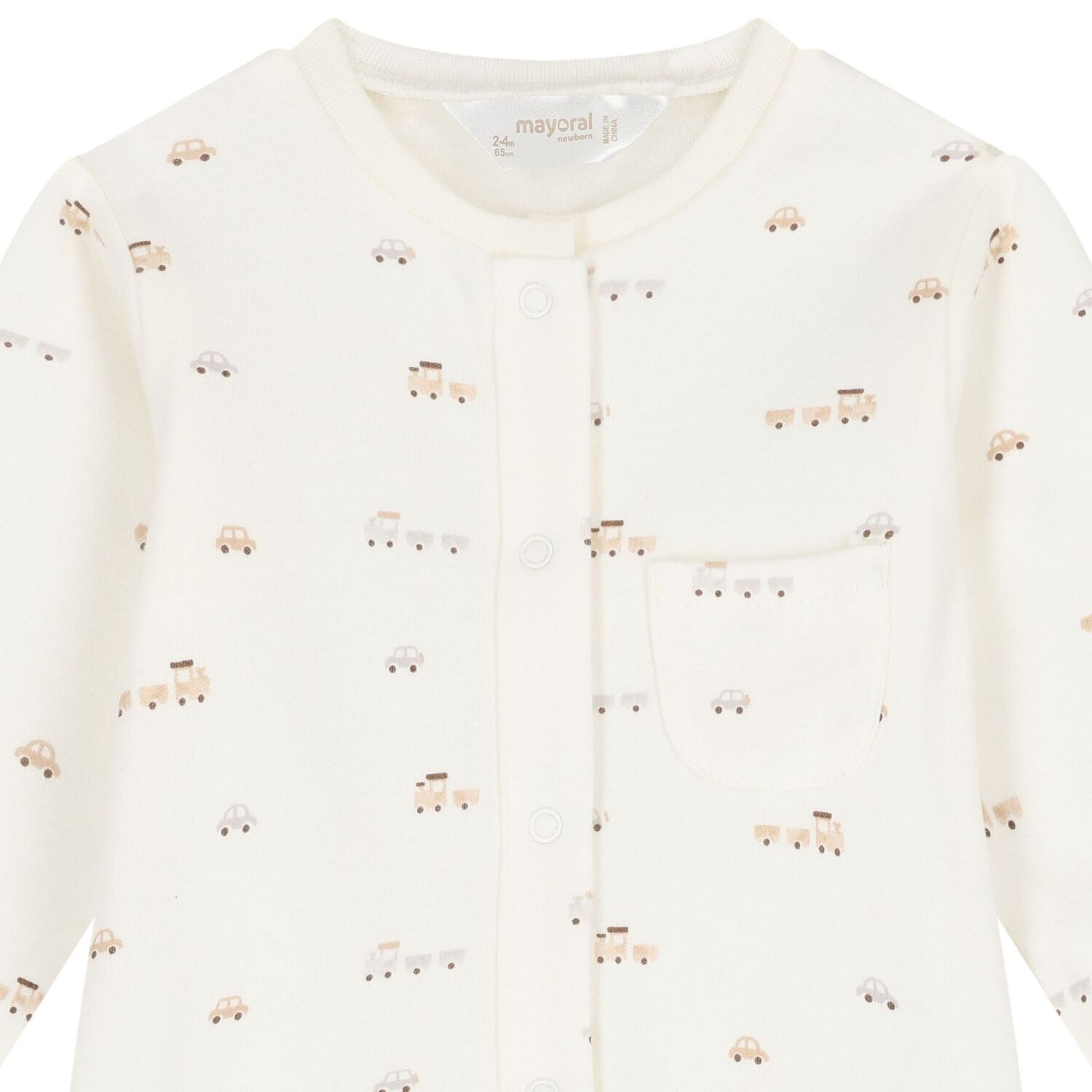 Beige & White Train Babygrows ( 2-Pack ), 1, hi-res image number null