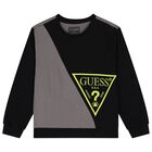 Boys Black & Grey Logo Sweatshirt, 1, hi-res