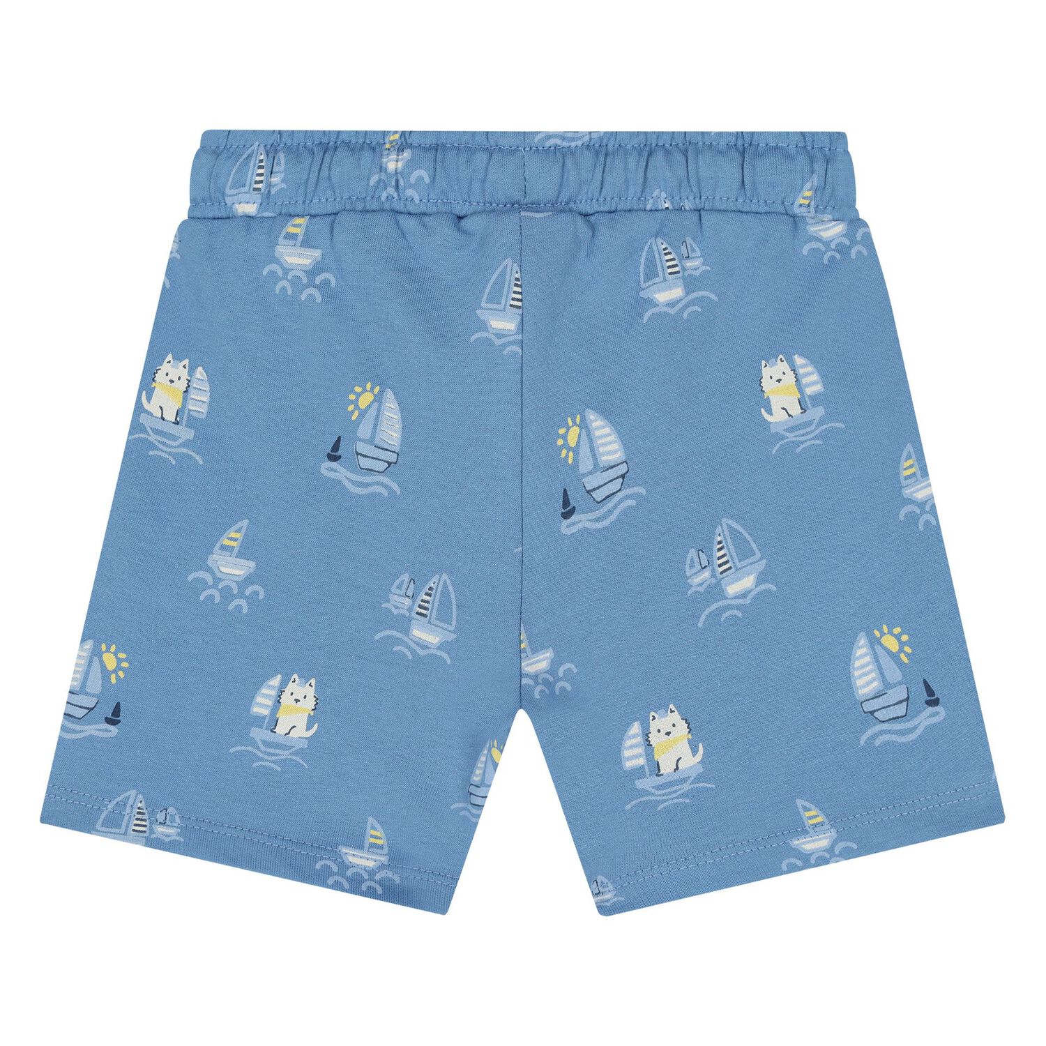 Younger Boys White & Blue Shorts Set, 1, hi-res