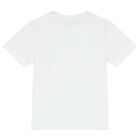 Younger Boys White & Beige Logo Shorts Set, 1, hi-res