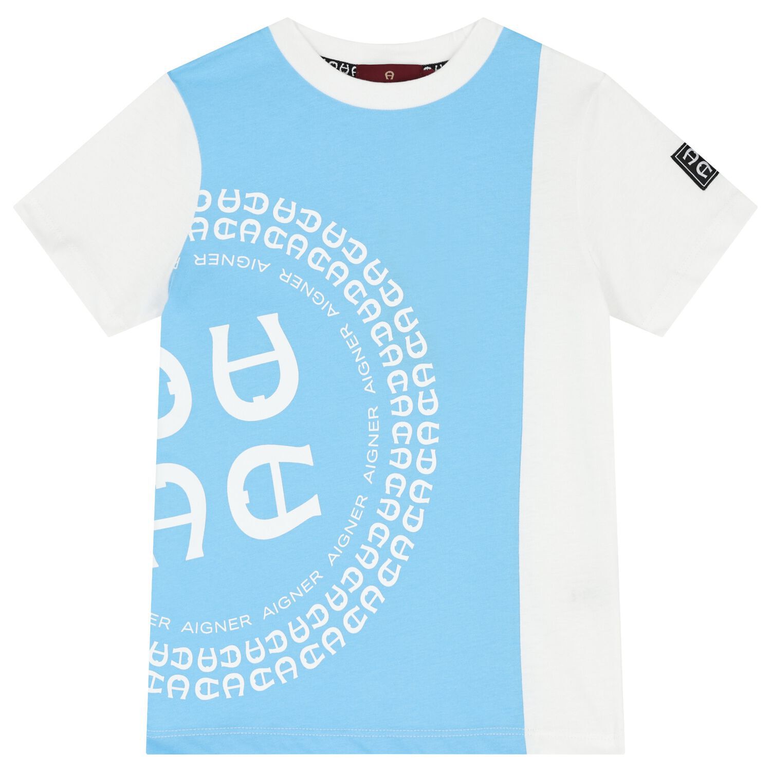 Boys White & Blue Logo T-Shirt, 3, hi-res