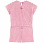 Girls Pink Logo Playsuit, 1, hi-res