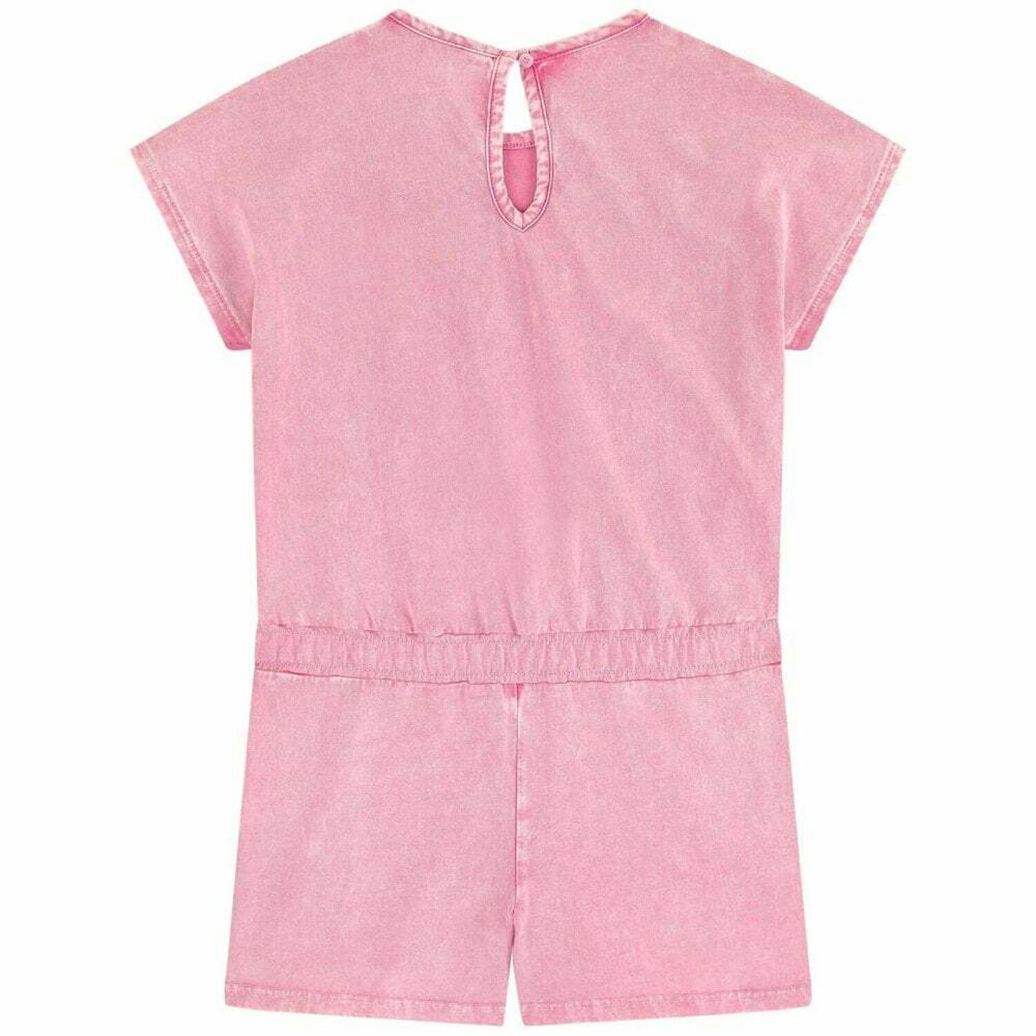 Girls Pink Logo Playsuit, 1, hi-res image number null