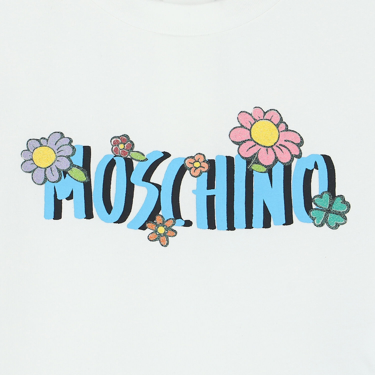 Younger Girls White Floral & Logo T-Shirt, 1, hi-res