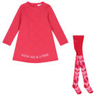Girls Pink Logo Dress Set, 1, hi-res