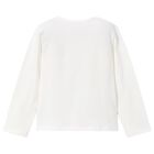 Girls White Dolls Long Sleeve Top, 3, hi-res