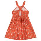 Girls Orange Giraffe Print Criss Cross Dress, 1, hi-res