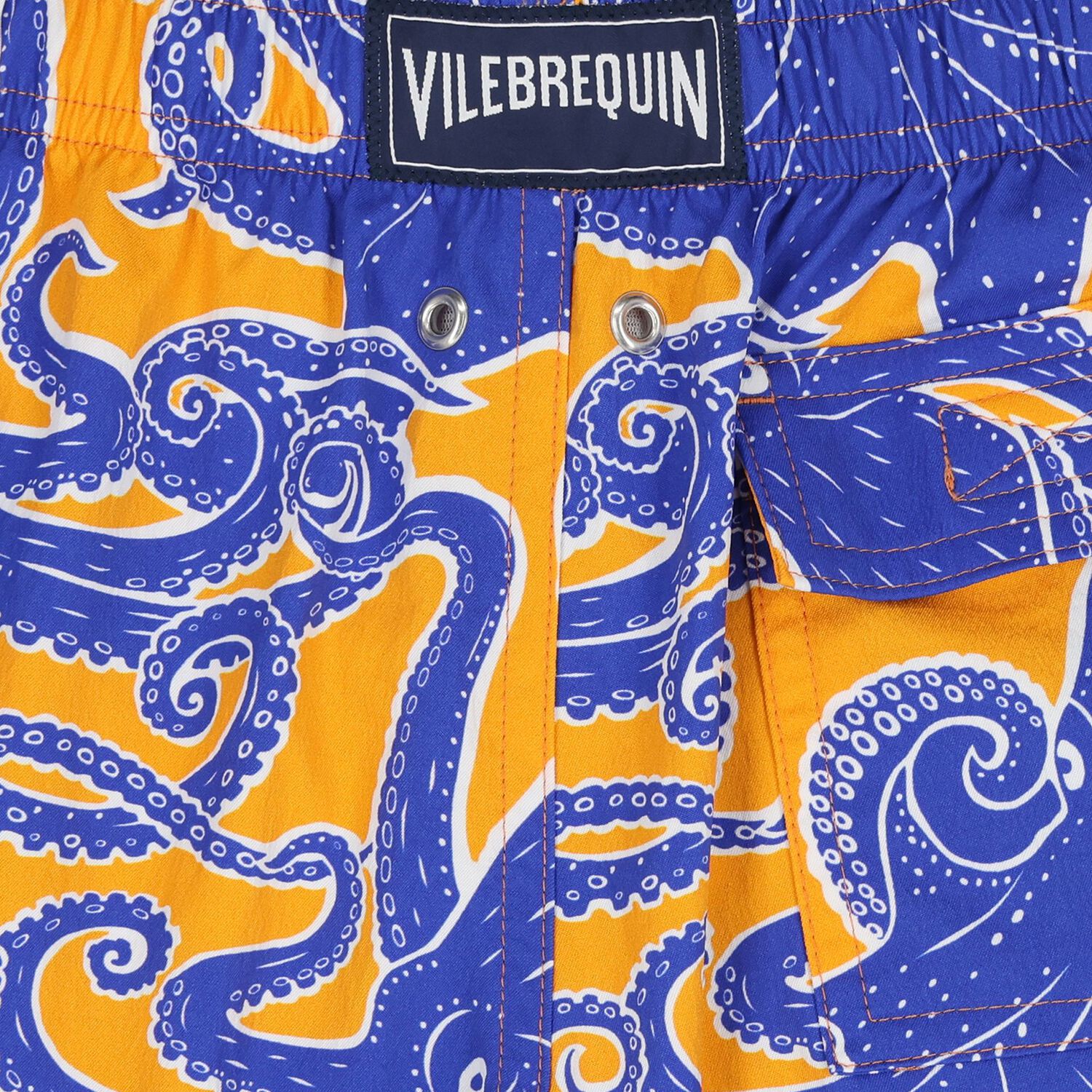 Boys Blue & Orange Octopus Swim Shorts, 1, hi-res