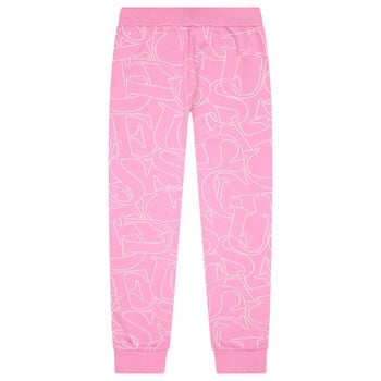 Girls Pink Logo Joggers
