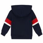 Boys Navy Logo Hooded Top, 1, hi-res