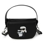 Girls Black Ikonik Mini-Me Logo Handbag, 1, hi-res